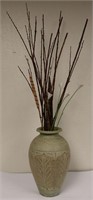 Ikebana floral lilies arrangement in ceramic vase