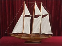 Vintage Wood Tall Sailing Ship Model