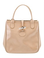 Longchamp Neutrals Leather Pull-through Cls Tote