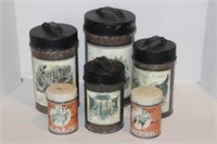 Kitchen Canister Set with Paper Labels and
