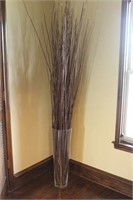 Tall Tapered Glass Vase with Arrangement