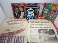 Ronald Reagan Time Magazine & Newspaper Lot