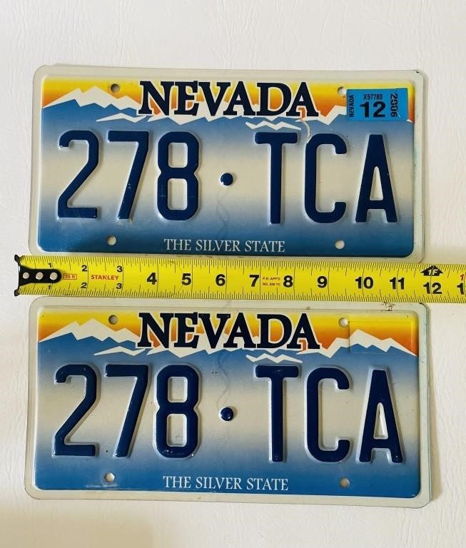 Nevada " The Silver State" License Plates