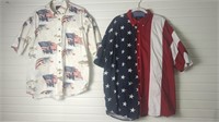 Men's XL Redhead Patriotic Short Sleeve Button