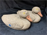 2 VINTAGE 5 “ PRESSED PAPER DUCKLING DECOYS