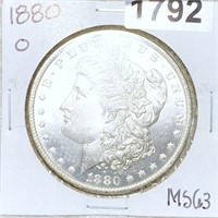 1880-O "MICRO O" Morgan Silver Dollar CHOICE BU