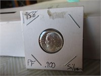 1958 silver proof dime
