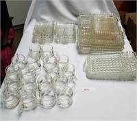 Lot of 43 Glass Platters and Cups