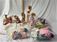 Barbies w/ Clothes & Toy Baby Clothes