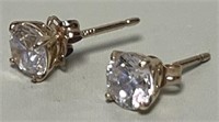 PP - 14K GOLD ZIRCON STUD EARRINGS W/ 14K BACKS