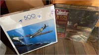 2 jigsaw puzzles - Spitfire over Dover & fishing