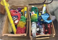 (2) Boxes of Cleaning Supplies & Misc (G)