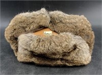 Rabbit fur trapper style hat size large in good co