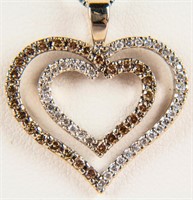 Jewelry 14kt White Gold Diamond Heart Necklace