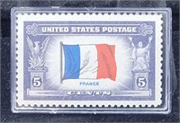 U.S. postage stamp 5 France in case