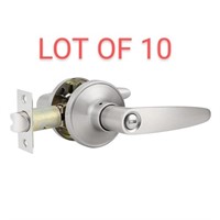 LOT OF 10 - Leaf Style Door Lever, Satin Nickel Fi