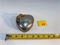 Silver Tone Heart Shaped Trinket Box