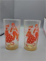 VTG Jack and Jill milk/juice glasses set of 2