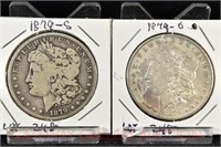 (2) Morgan Silver Dollars: