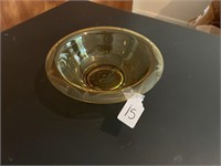 Vintage 1930s Amber Depression Glass Bowl