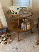 2 TIER WOOD TABLE MCM