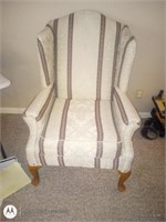Striped Wing Back Chair