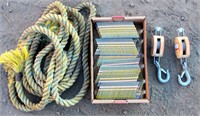 Misc Rope, Nails, Pulley Blocks