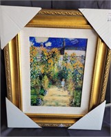 Framed hand painted art reproduction. 25½×22"