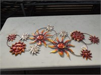 Metal sun strand wall art