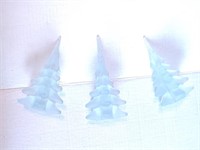 (3) Frosted Glass Christmas Trees