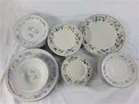 2 incomplete sets of floral NewCor and Faberware