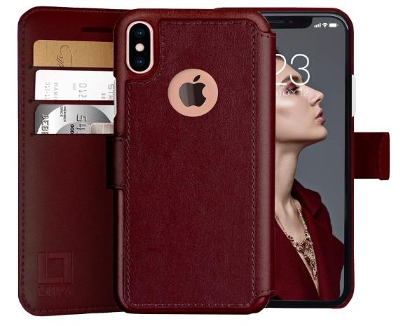 LUPA iPhone Xs Max Wallet Case Burgundy
