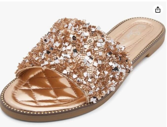 Shoe Land Joli Womens Flat Sandals Size 10