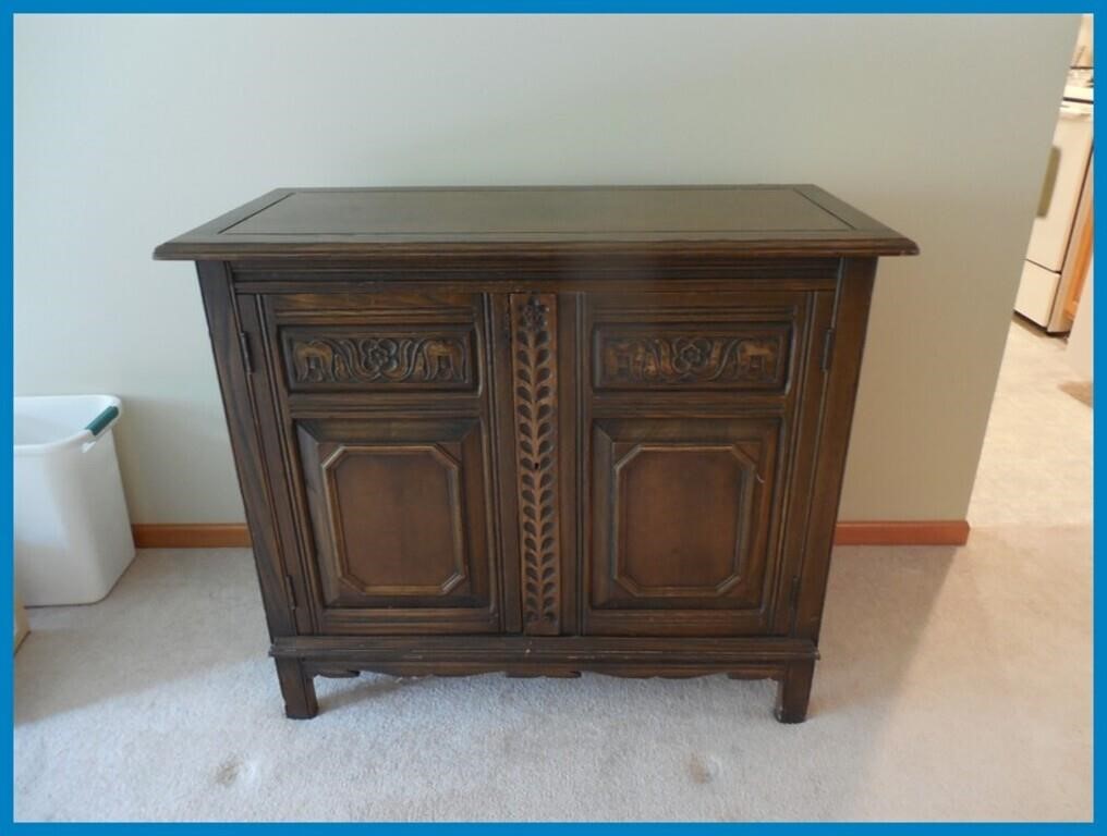 ANTIQUE WOOD CABINET VERY NICE ITEM