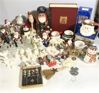 Lot of Christmas Decor Nativity Set Mugs Santa