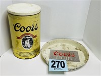 Vintage Coors Tin and Metal Tray