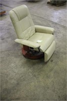 Tan Leather Swivel Reclining Chair
