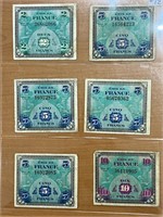 6 French Military Money