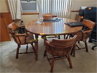 Dinning Room Table w/4 Chairs, 1 Leaf