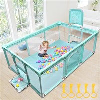 GOLDGE Playpen 63x47x26 inch  Balls  Rings