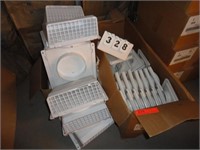 (9) LARGE EXHAUST VENTS & BOX OF LOUVERED VENTS