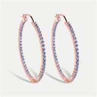 14K ROSE GOLD 3.60CT SWISS BLUE TOPAZ EARRINGS