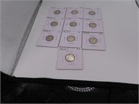 (10) asst Silver Roosevelt Dimes pre64 sleeved