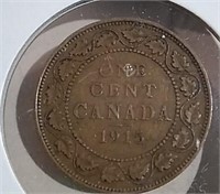 1915 Canada Cent F-15 King George V