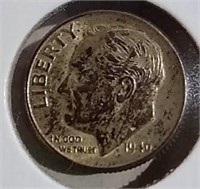 1946 US 90% Silver Dime AU50