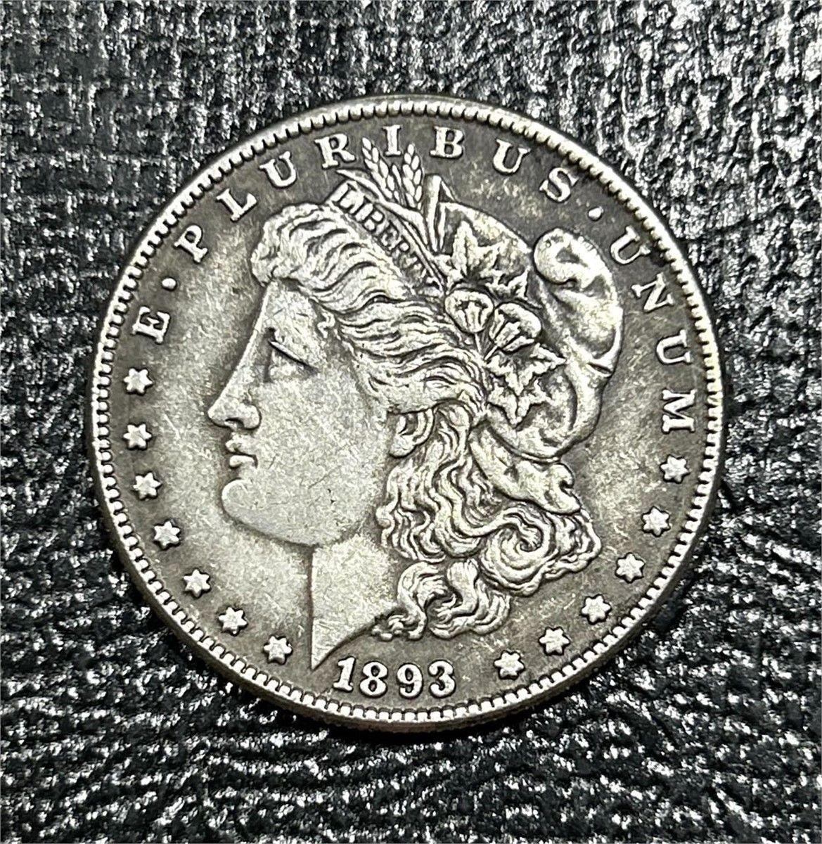 1893-CC US Morgan Silver Dollar *Key Date EF Grade