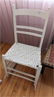 Woven seat rocking chair