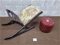 Vintage foot stool and ice bucket
