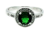 Beautiful Round Emerald Solitaire Ring