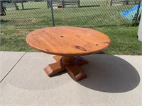 Pine coffee table, 36" dia x 17"